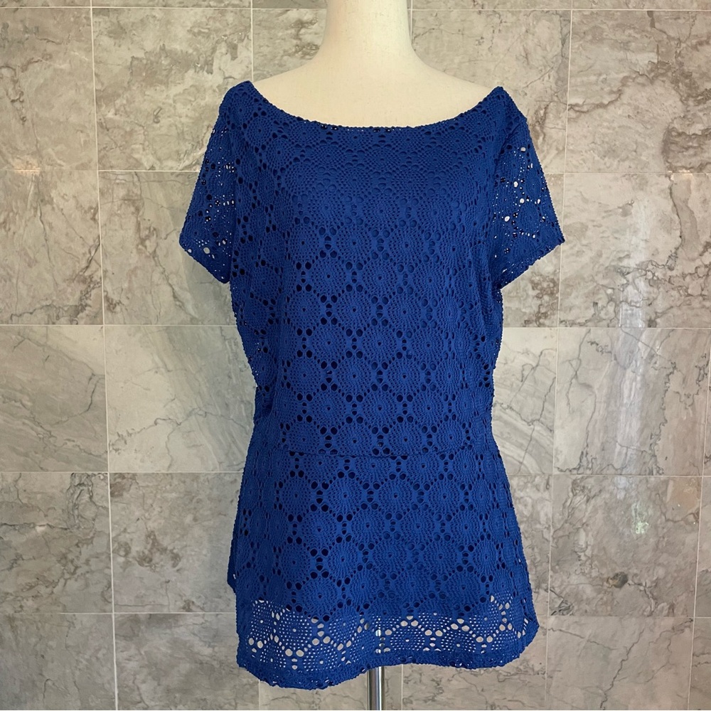 Banana Republic Royal Crochet Lace Short Sleeve Top - Picture 2 of 7